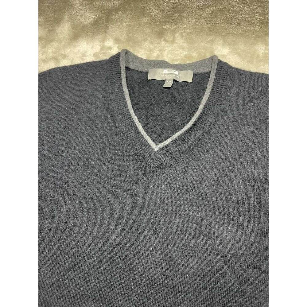 Neiman Marcus Cloud Cashmere Sweater Mens XXL Black V-Neck Long Sleeve